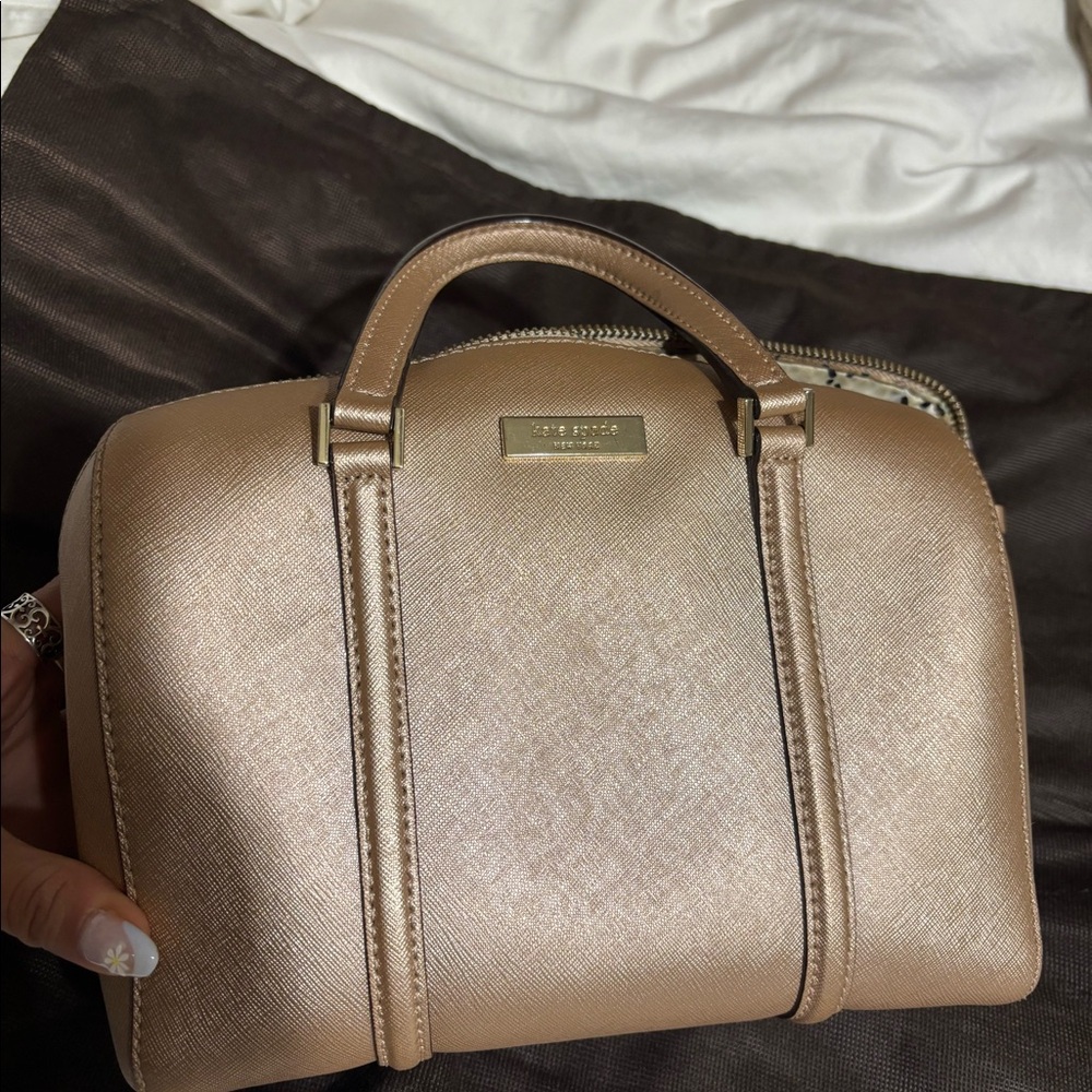 Kate Spade Rose Gold Boston Bag Crossbody Handheld Purse